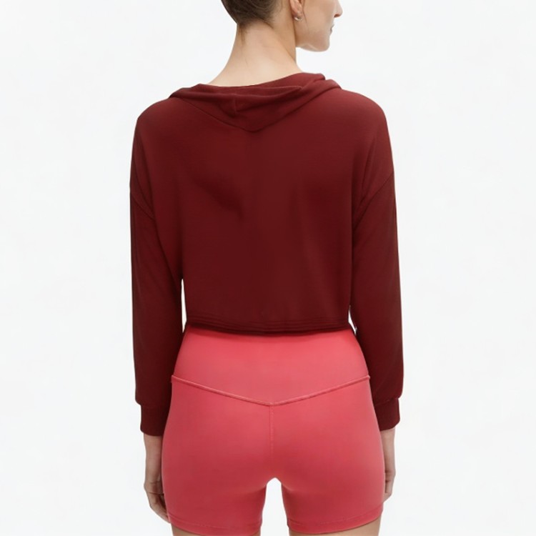 Red fashionable long-sleeved hoodie