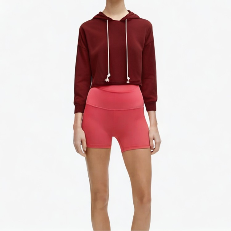 Red fashionable long-sleeved hoodie