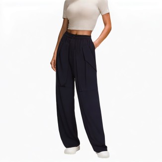 solid color fashion pocket loose pants