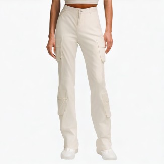 Streetwear pocket wide-leg high-waist jeans retro