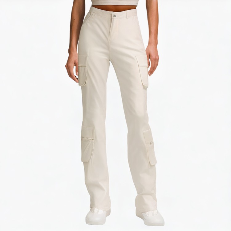Streetwear pocket wide-leg high-waist jeans retro