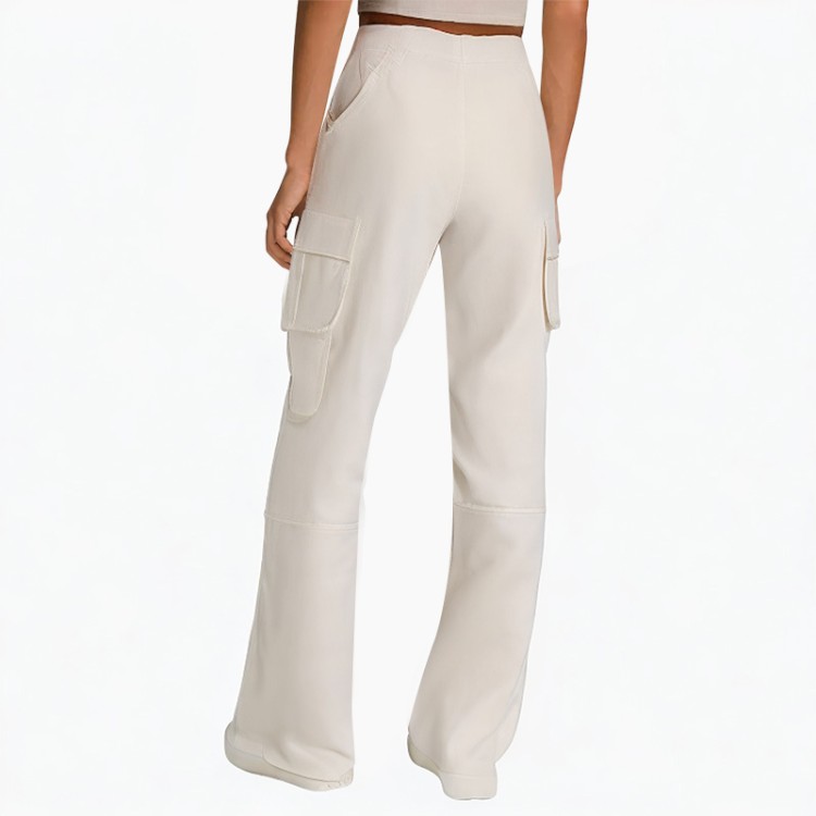Streetwear pocket wide-leg high-waist jeans retro