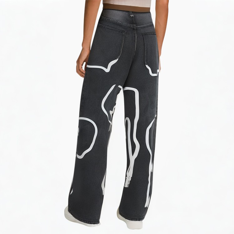 Printed washed printed loose casual pants