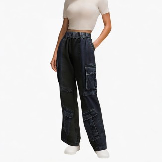 Reflective street wear black casual pants