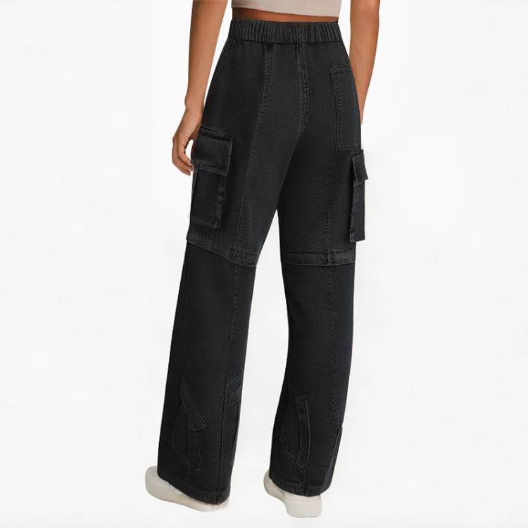 Reflective street wear black casual pants
