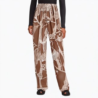 Patterned casual style casual pants