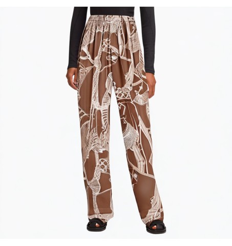 Patterned casual style casual pants