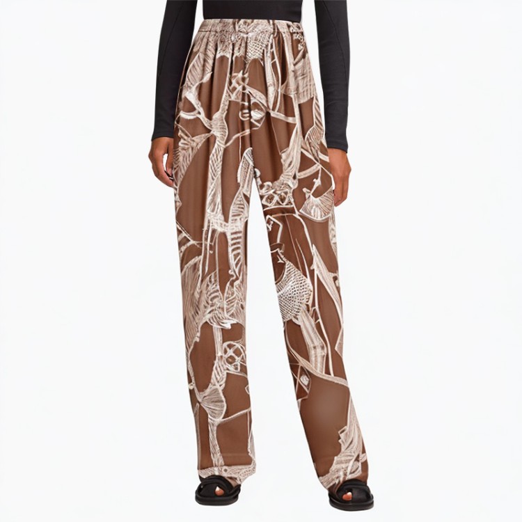 Patterned casual style casual pants