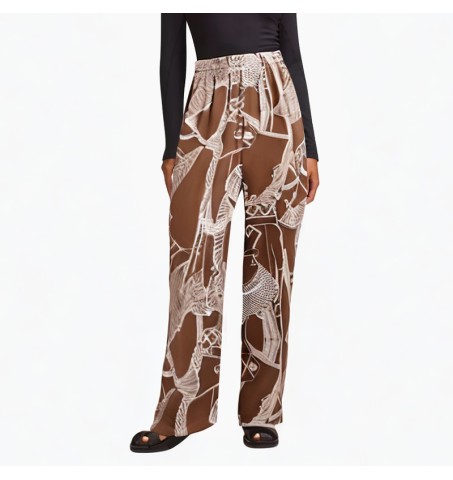 Patterned casual style casual pants