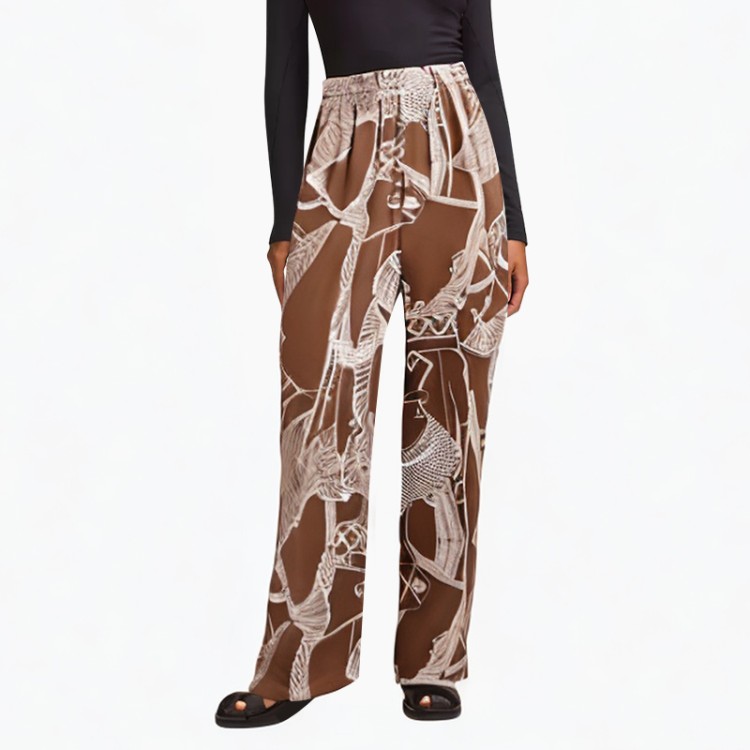 Patterned casual style casual pants