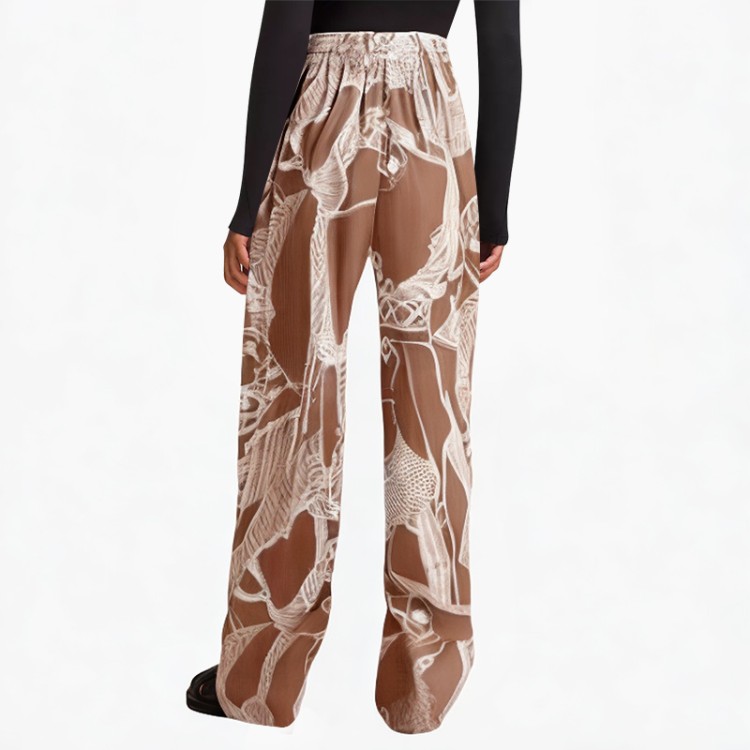 Patterned casual style casual pants