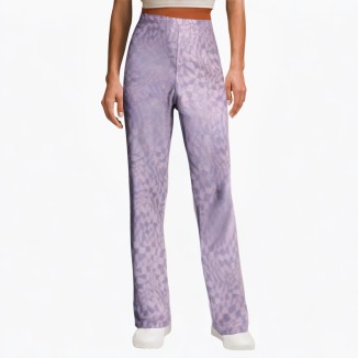 Purple printed lightweight fitness slim casual pants