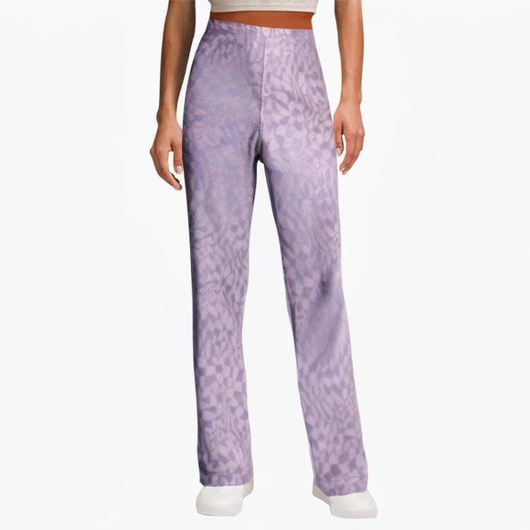 Purple printed lightweight fitness slim casual pants