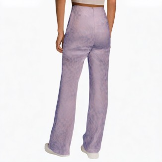 Purple printed lightweight fitness slim casual pants