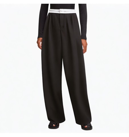 spliced ​​wide-leg street style trousers