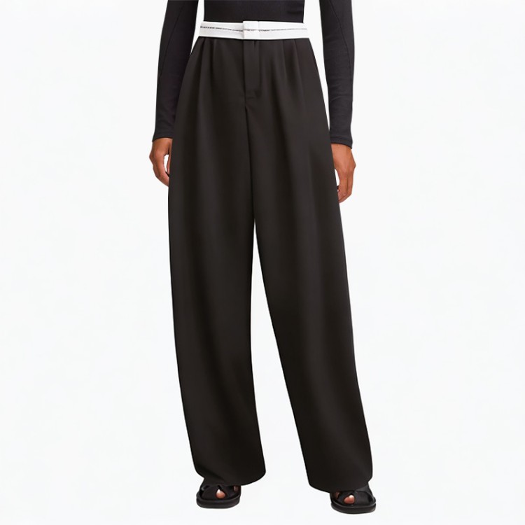 spliced ​​wide-leg street style trousers