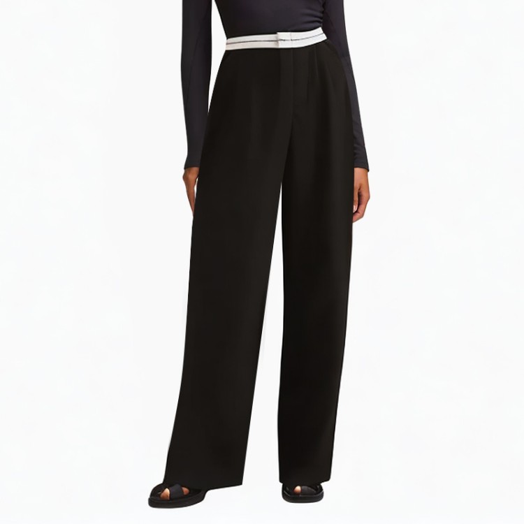 spliced ​​wide-leg street style trousers