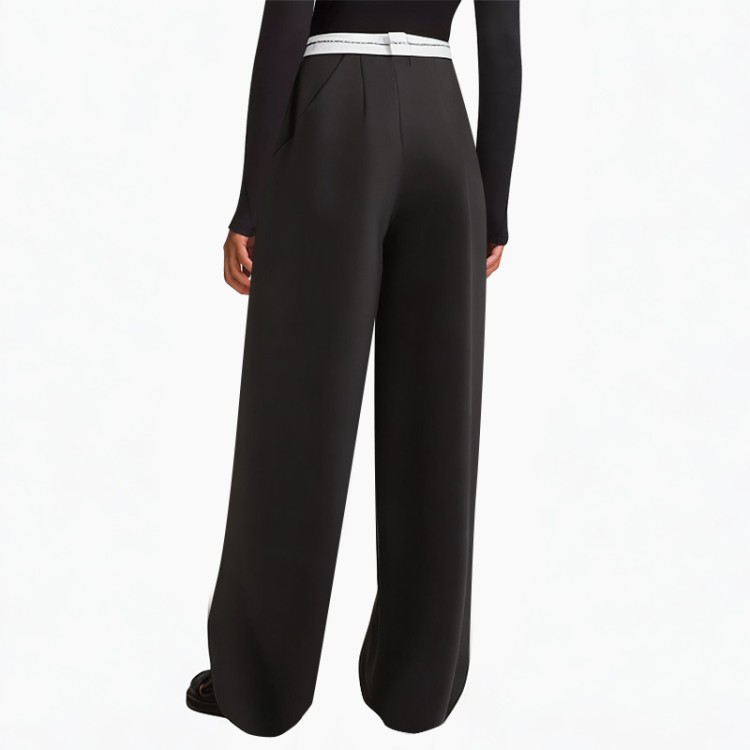 spliced ​​wide-leg street style trousers
