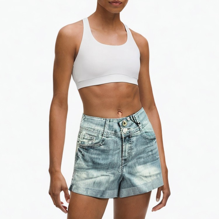 Slim a-line wide-leg pants denim shorts
