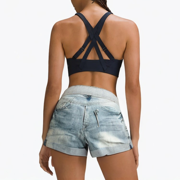 Slim a-line wide-leg pants denim shorts