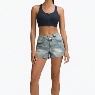 Slim a-line wide-leg pants denim shorts