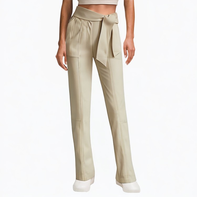 Ivory plain color trousers casual